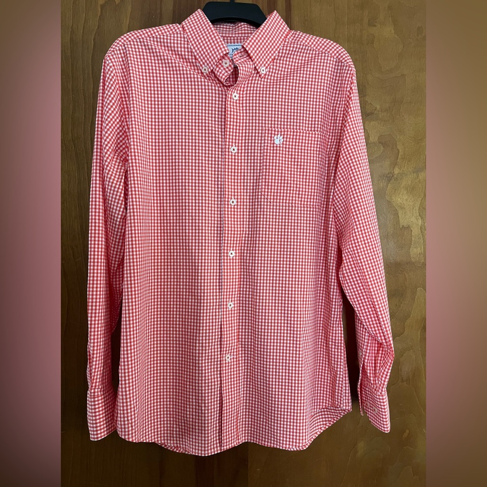 Southern Tide Intercoastal Performance Button Down Shirt, Clemson logo